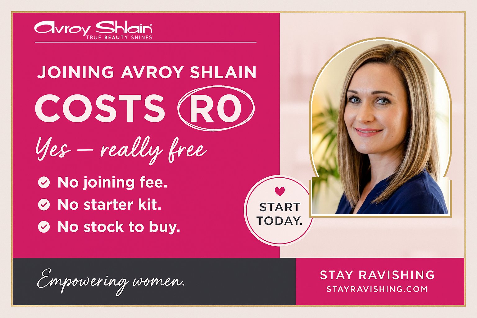 Is there an Avroy Shlain joining fee to become a Beauty Advisor?