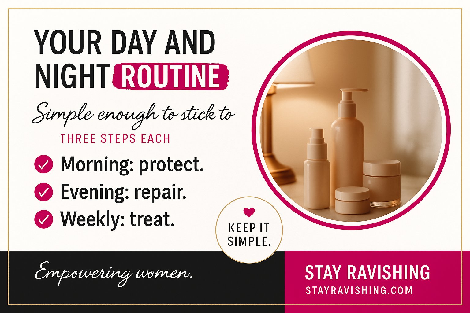 Your Simple Day & Night Skincare Routine (That You'll Actually Stick To)